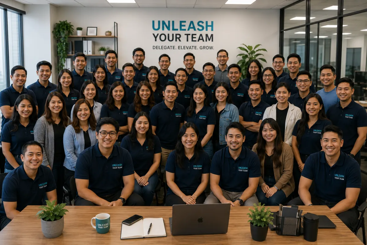 Unleash Your Team insurance support professionals gathered in the office